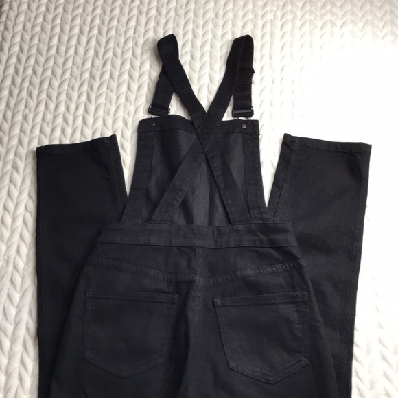Madewell Black Denim Cross Back Overalls NWOT - Picture 5 of 6
